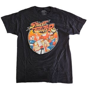 Street Fighter Retro Graphic Logo Sega Capcom Short Sleeve Video Game T-Shirt M